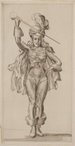 Reginald Marsh, (American, 1898-1954), Drum Majore: Reginald Marsh (American, 1898-1954) Drum Majorette engraving 11 1/4 x 5 1/4 inches.