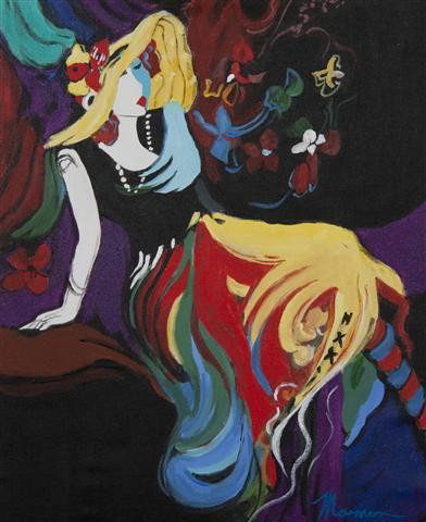 Isaac Maimon, (French/Israeli, 20th century), A gr: Isaac Maimon (French/Israeli, 20th century) A group of four paintings depicting women oil on canvas each signed Maimon (lower right) 18 x 15 inches.