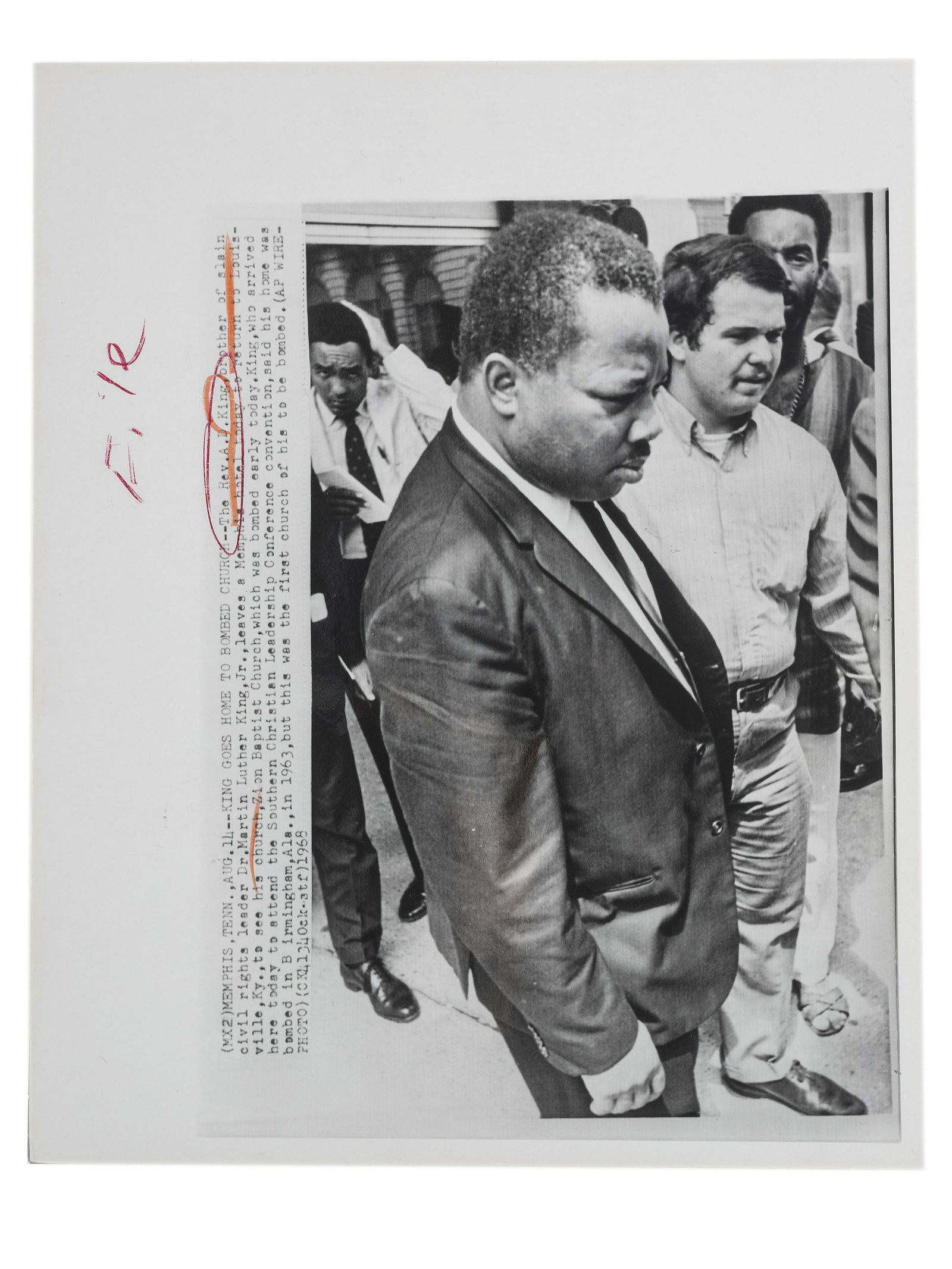 [CIVIL RIGHTS]. A group of 2 press photographs of (1 of 4)