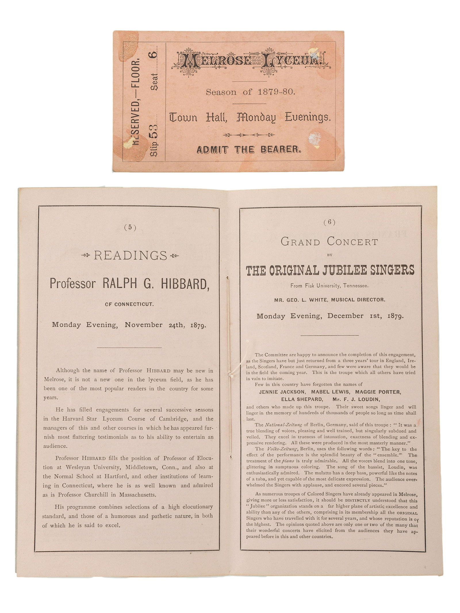 [MUSIC]. A group of tickets, handbills, and programs (1 of 5)