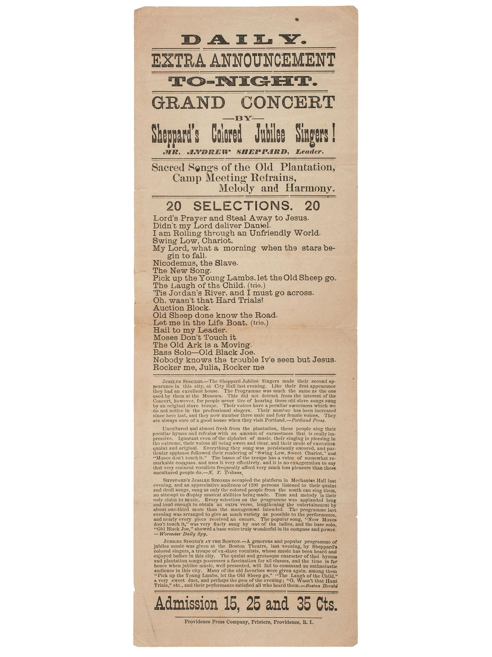 [MUSIC]. Broadsides and sheet music related to Jubilee (1 of 3)