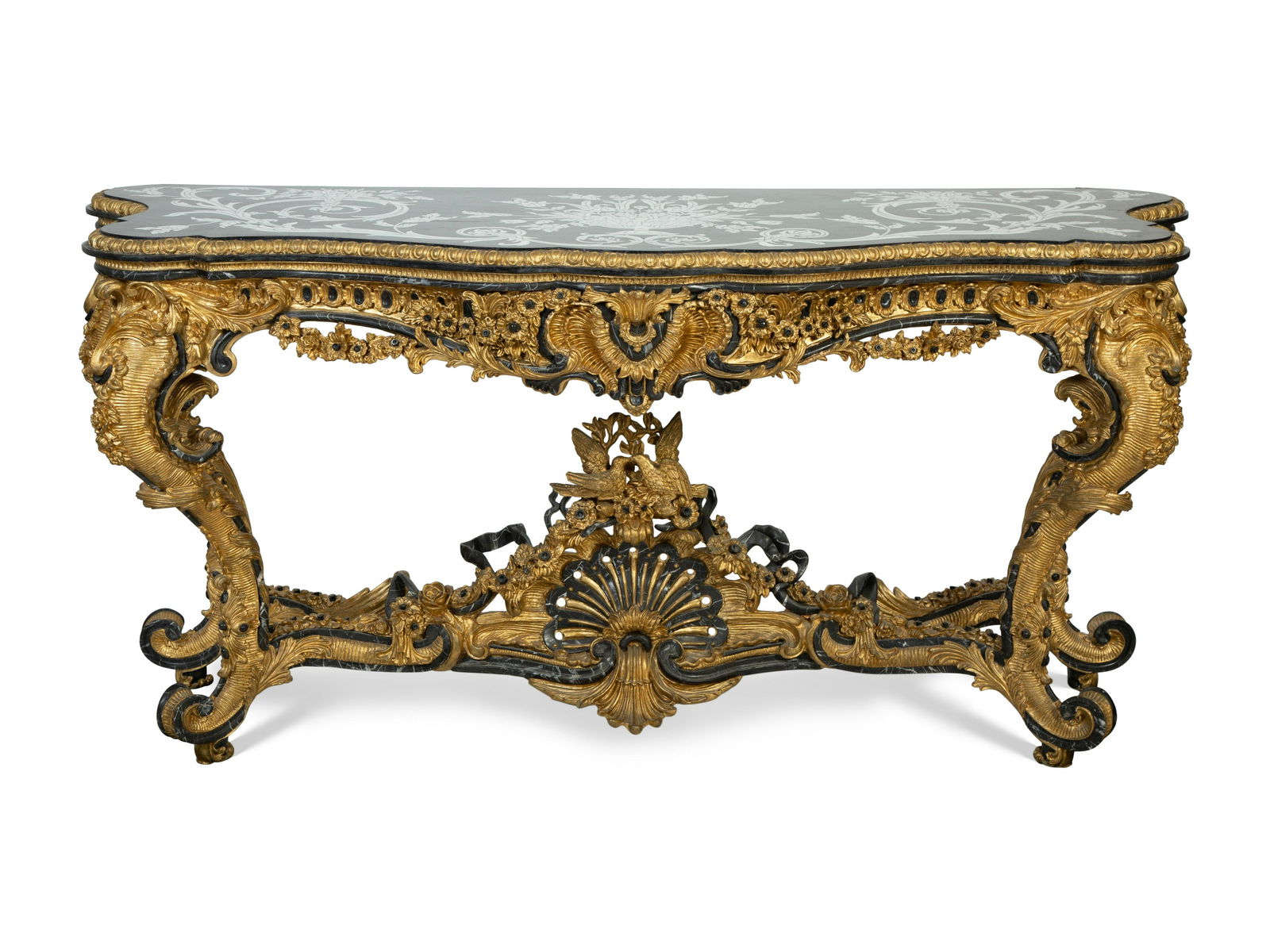 A Louis XV Style Giltwood and Marble Console Table (1 of 6)