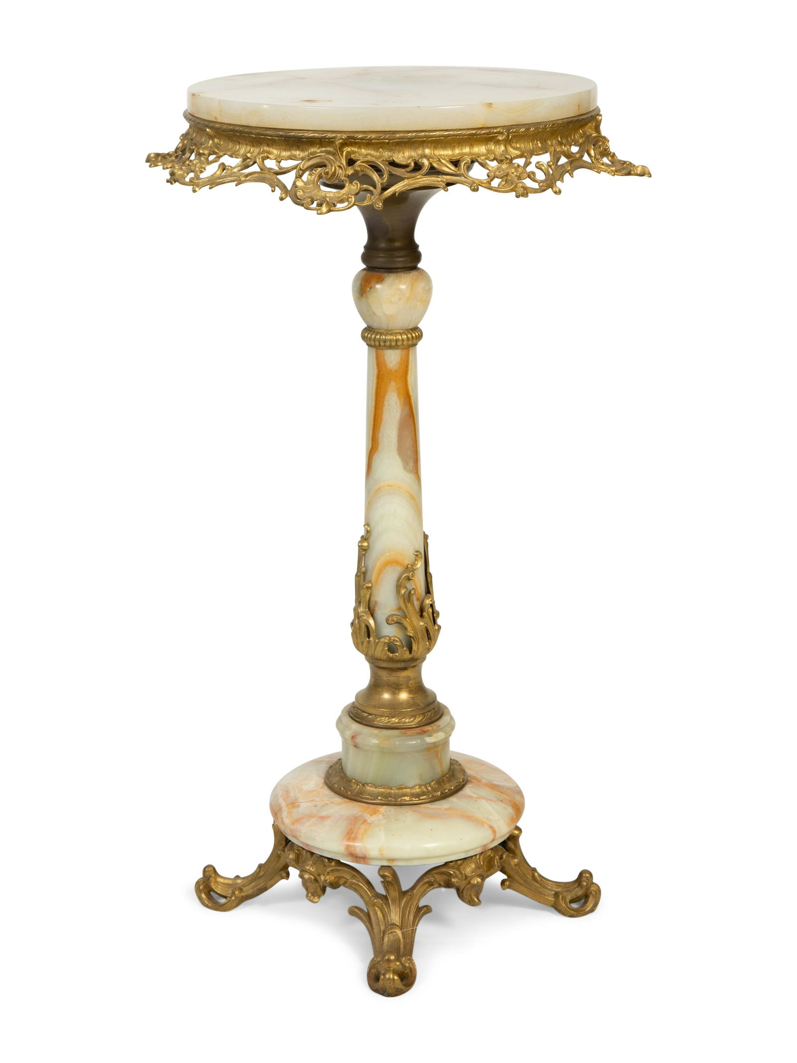 A Louis XV Style Gilt Bronze and Onyx Side Table Height (1 of 4)
