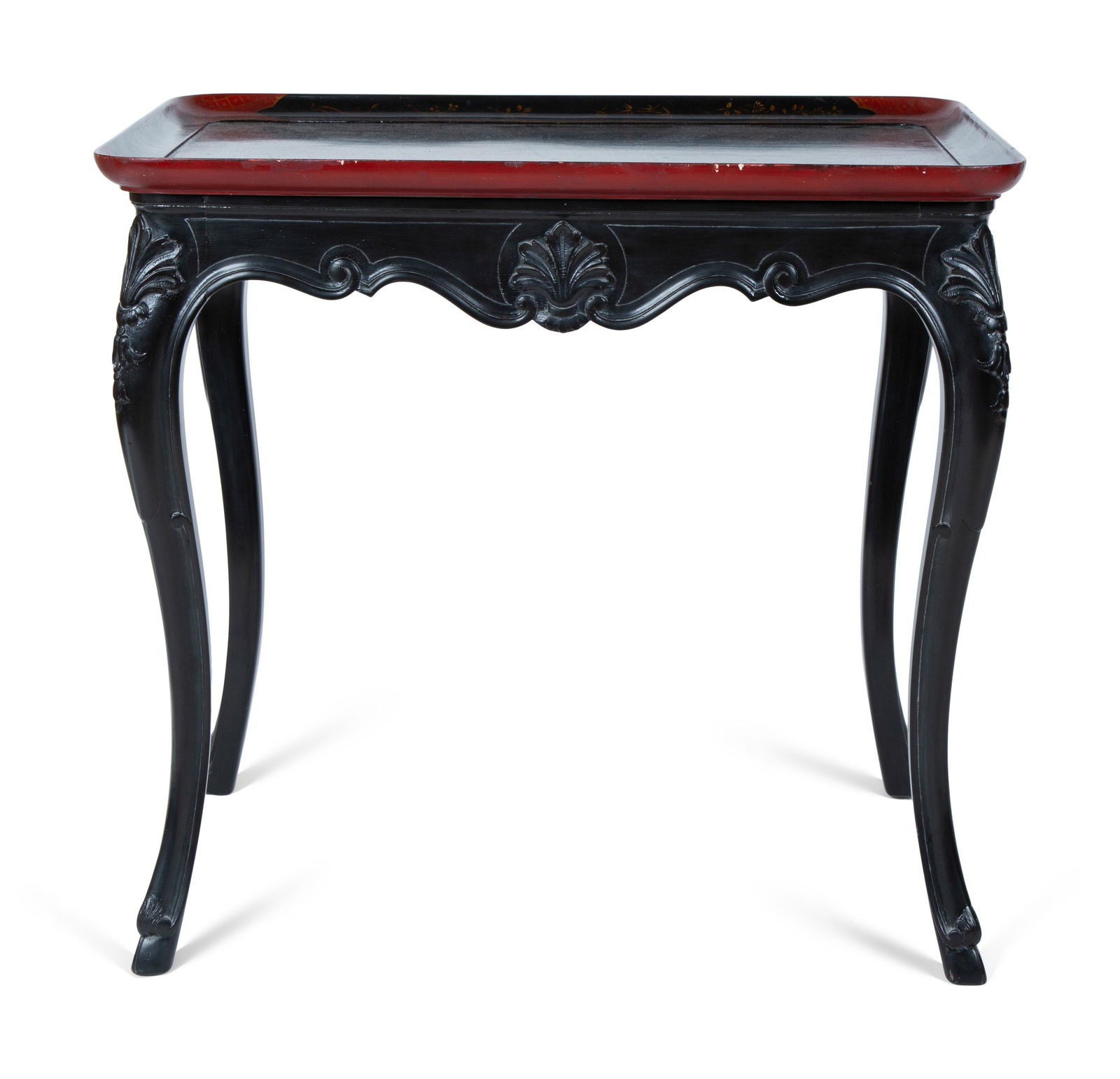 A Louis XV Style Painted Dish-Top Table Height 26 3/4 x (1 of 4)