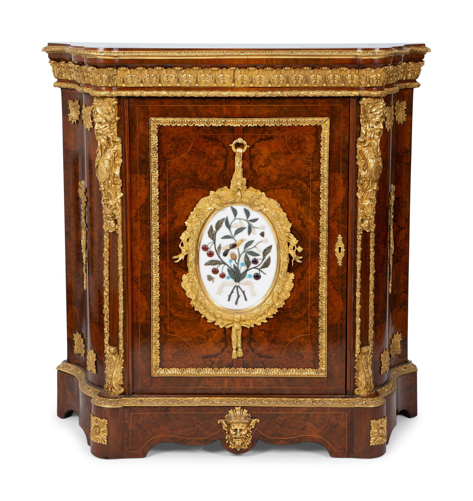 A Napoleon III Style Gilt Bronze Mounted and Hardstone (1 of 4)