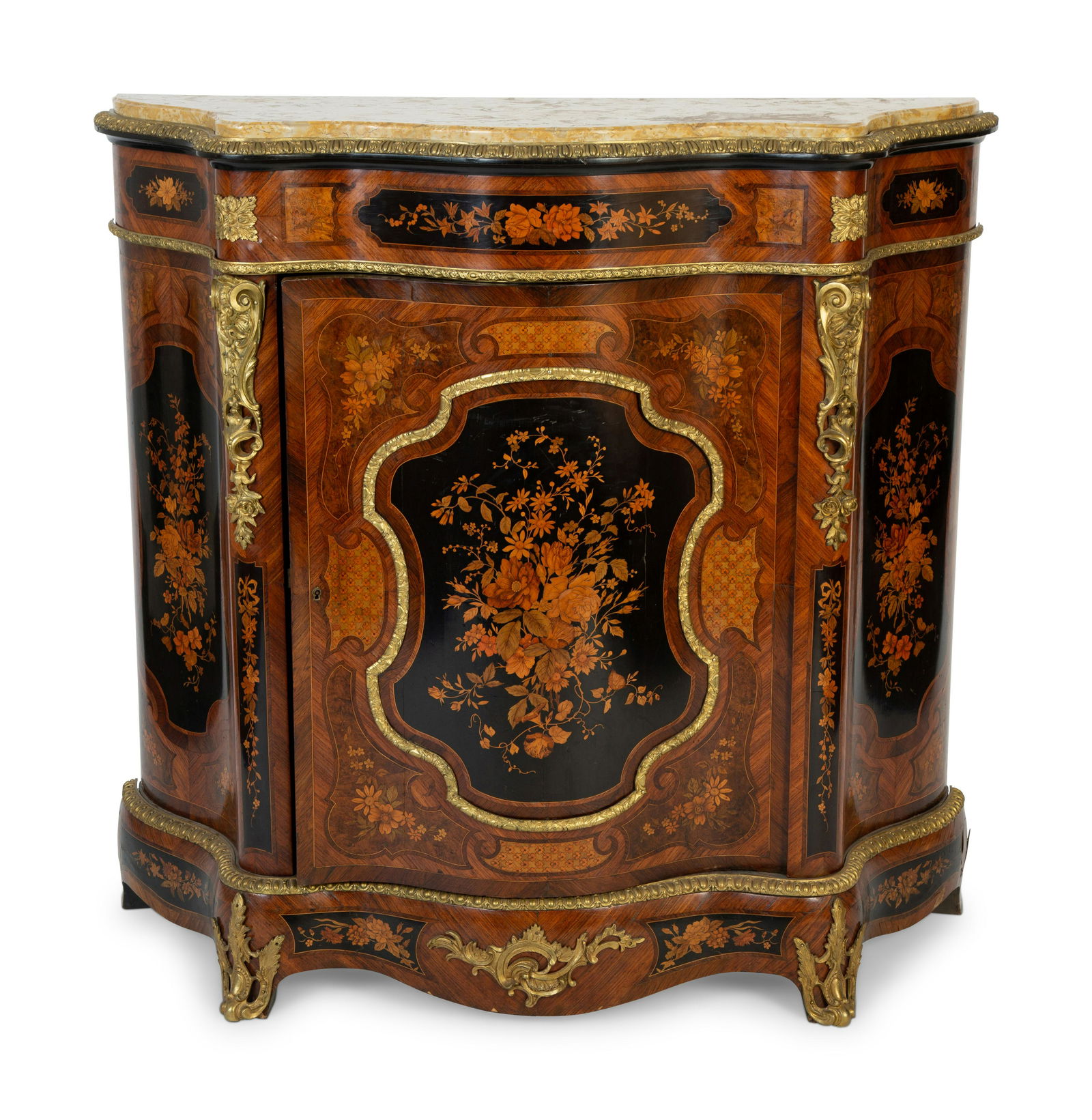 A Napoleon III Gilt Bronze Mounted Marquetry Marble Top (1 of 3)