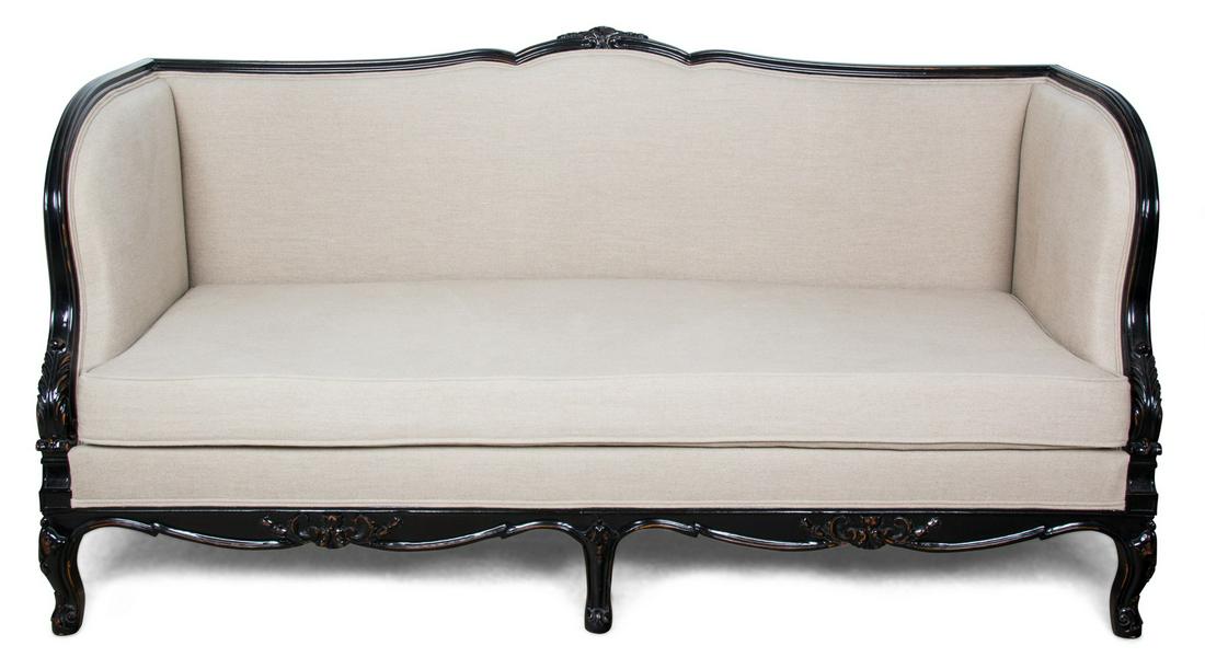 A French Empire Style Ebonized Mahogany Upholstered (1 of 1)