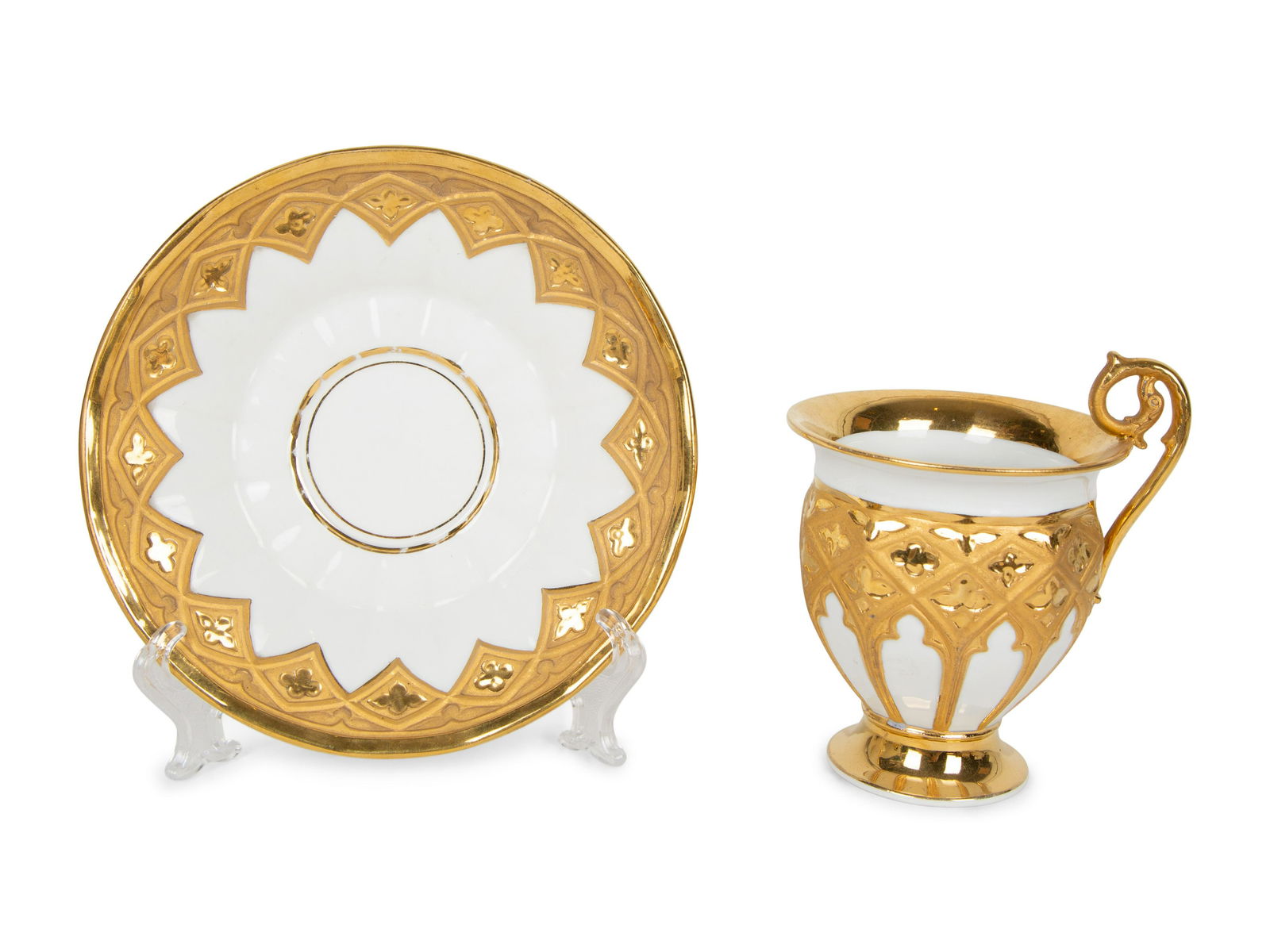 Ten Meissen and Style of Porcelain Teacups and Saucers (1 of 11)