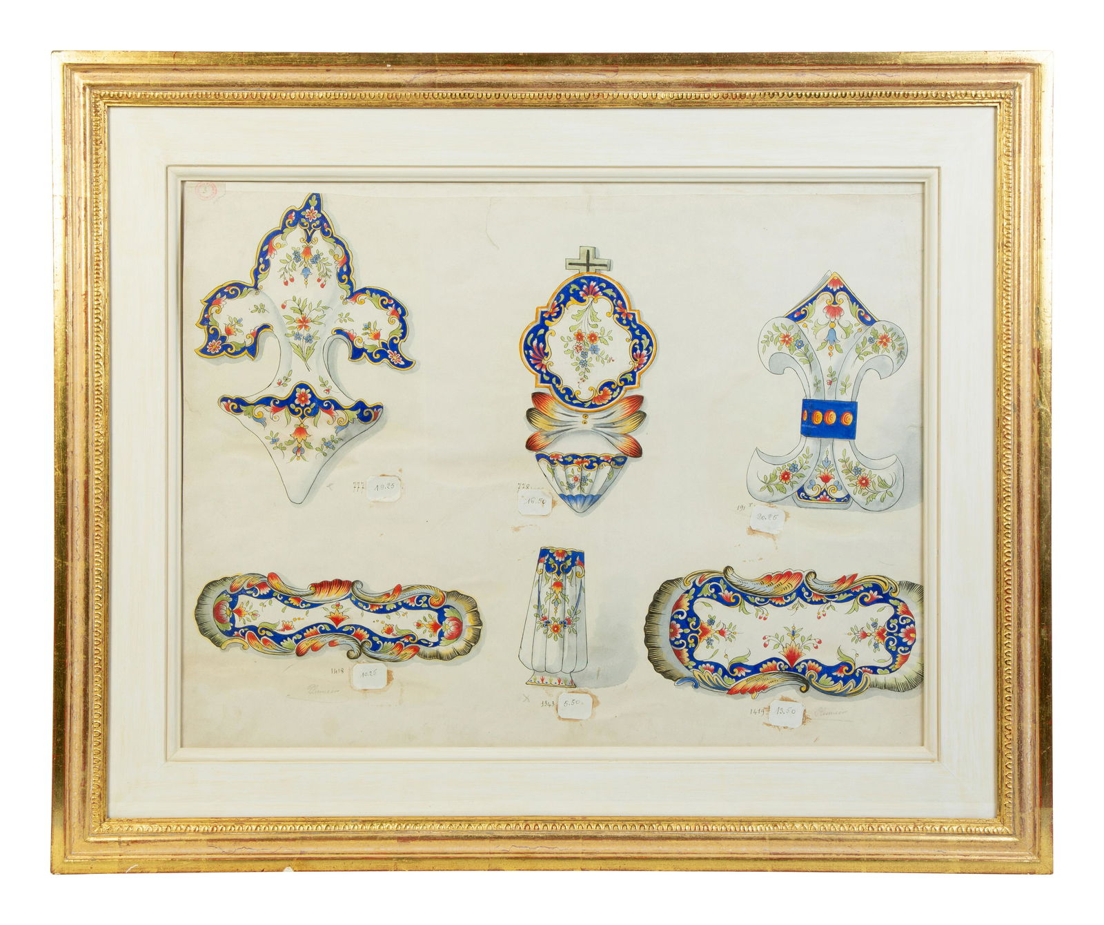 A Pair of Framed Works on Paper Depicting French (1 of 4)