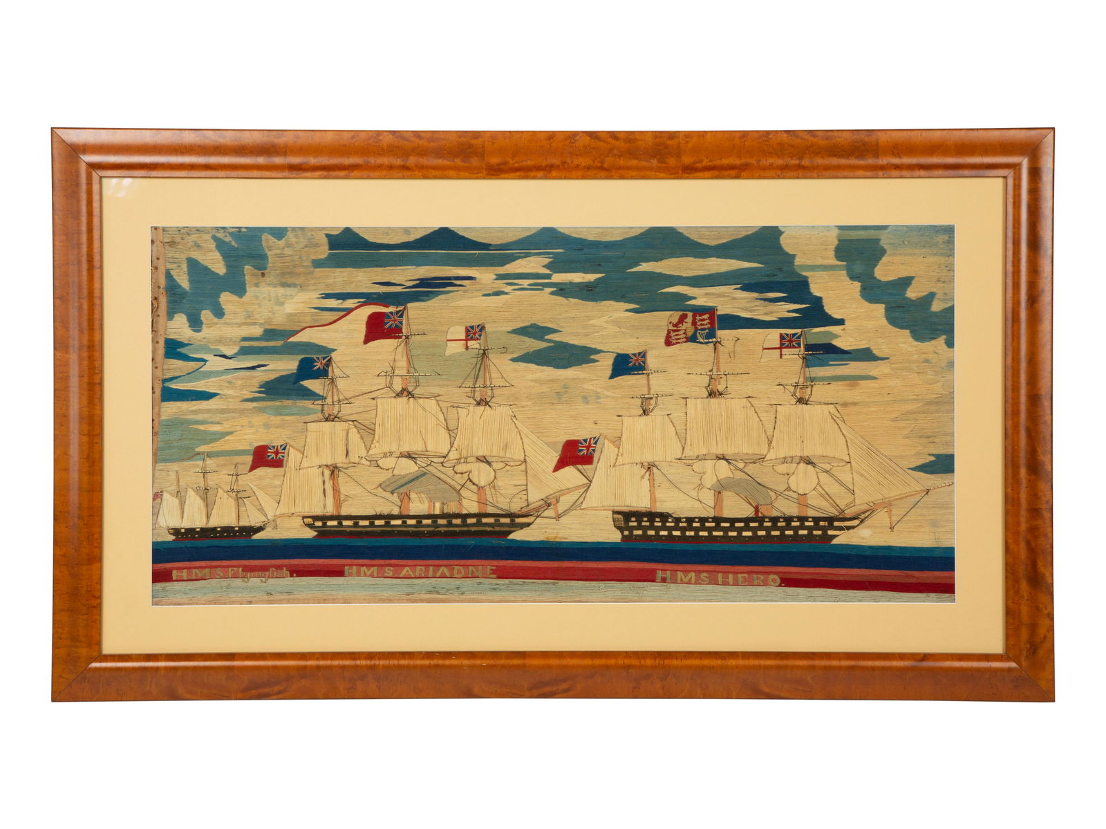 An English Sailor's Maritime Woolwork Embroidery Image (1 of 3)