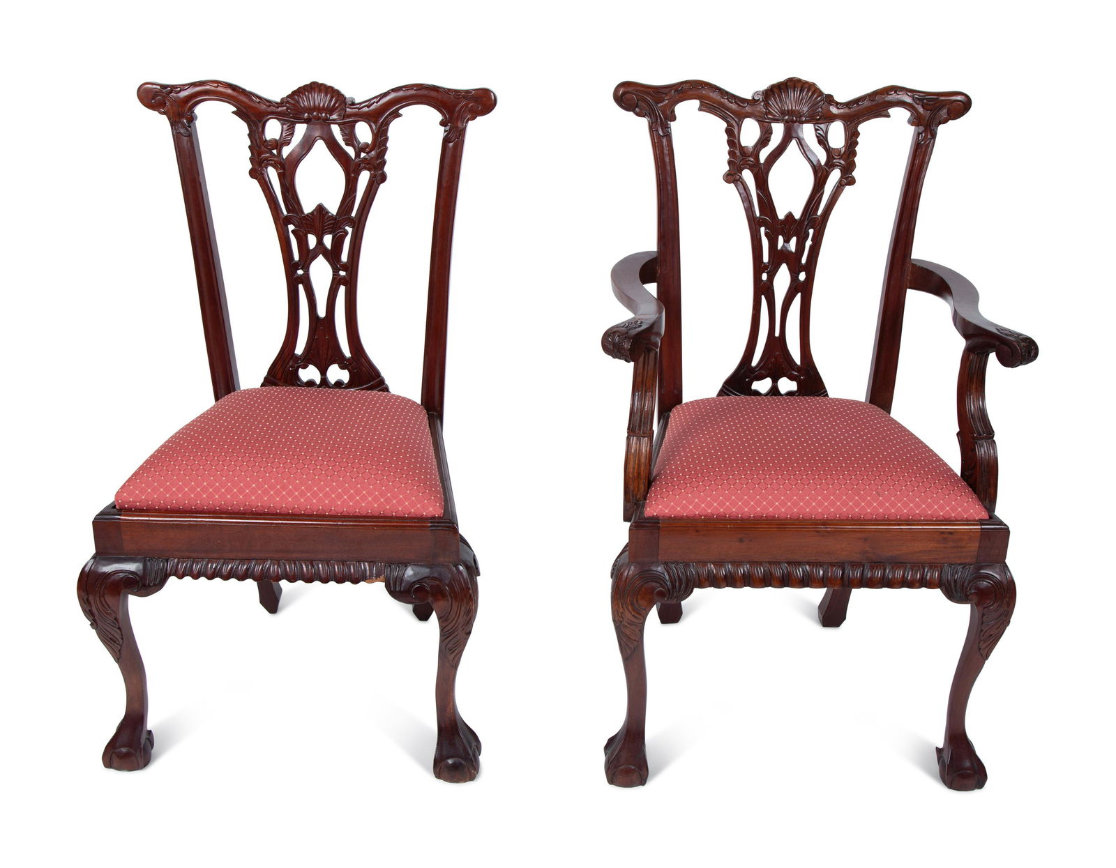 A Set of Eight Chippendale Style Mahogany Dining Chairs (1 of 3)