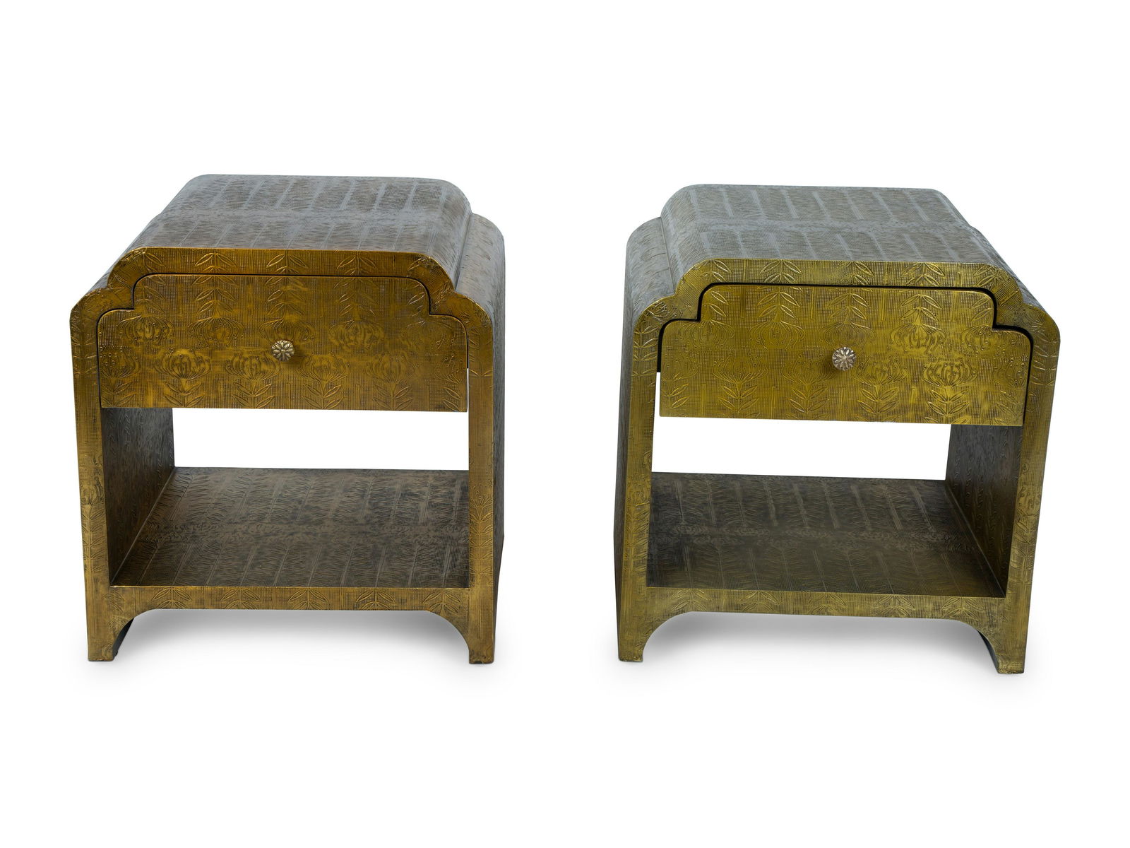 A Pair of Art Deco Style Gold Painted End Tables Height (1 of 3)