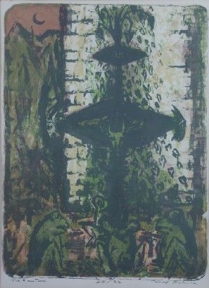 Max Kahn, (American, b. 1903), The Fountain: Max Kahn (American, b. 1903) The Fountain color lithograph, 20/22, titled signed (lower margin) 19 x 25 inches.