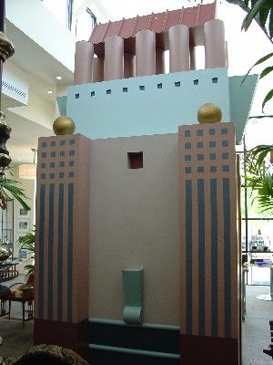 Michael Graves, (American, b.1934), Kiosk: Michael Graves (American, b.1934) Kiosk enamel and wood 172 x 72 x 64 inches. This lot is currently avaiable to view at Revival, 19 East 21st Street.