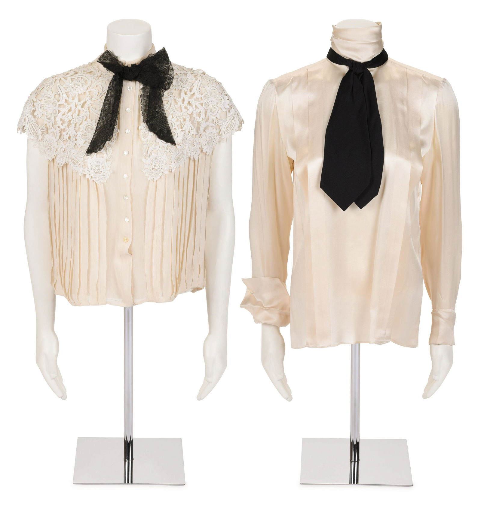 Two Silk Blouses: One Chanel Haute Couture, One (1 of 5)