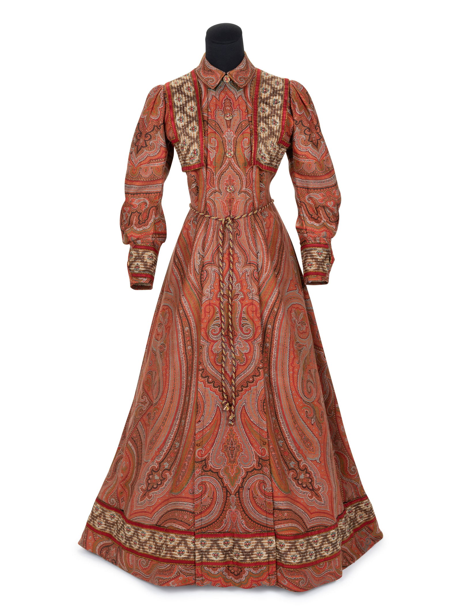 Paisley Shawl House Dress with Watteau Pleat, c.1890 (1 of 10)