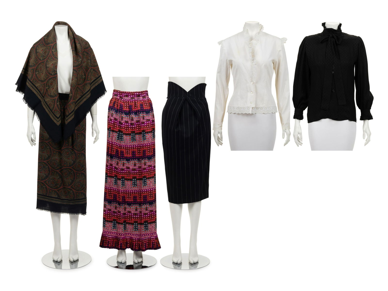 Five Givenchy Separates: Three Skirts and Two Shirts, (1 of 10)