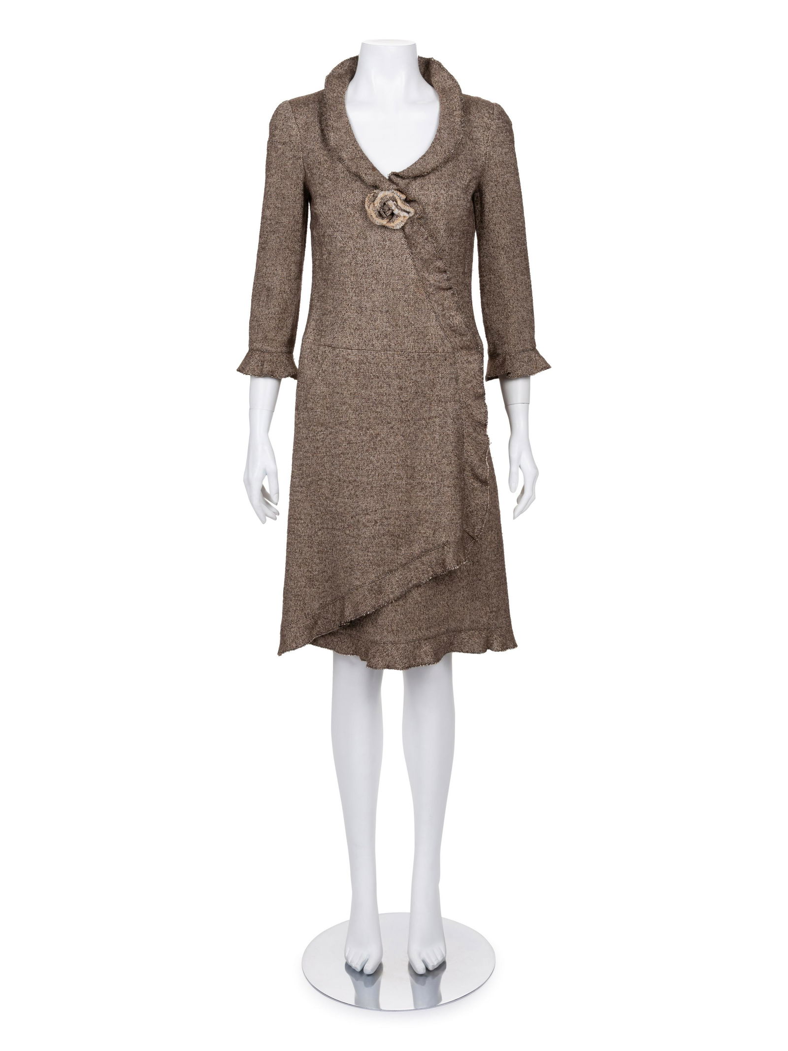 Chanel Herringbone Tweed Wrap Style Dress, Fall 2005 (1 of 5)