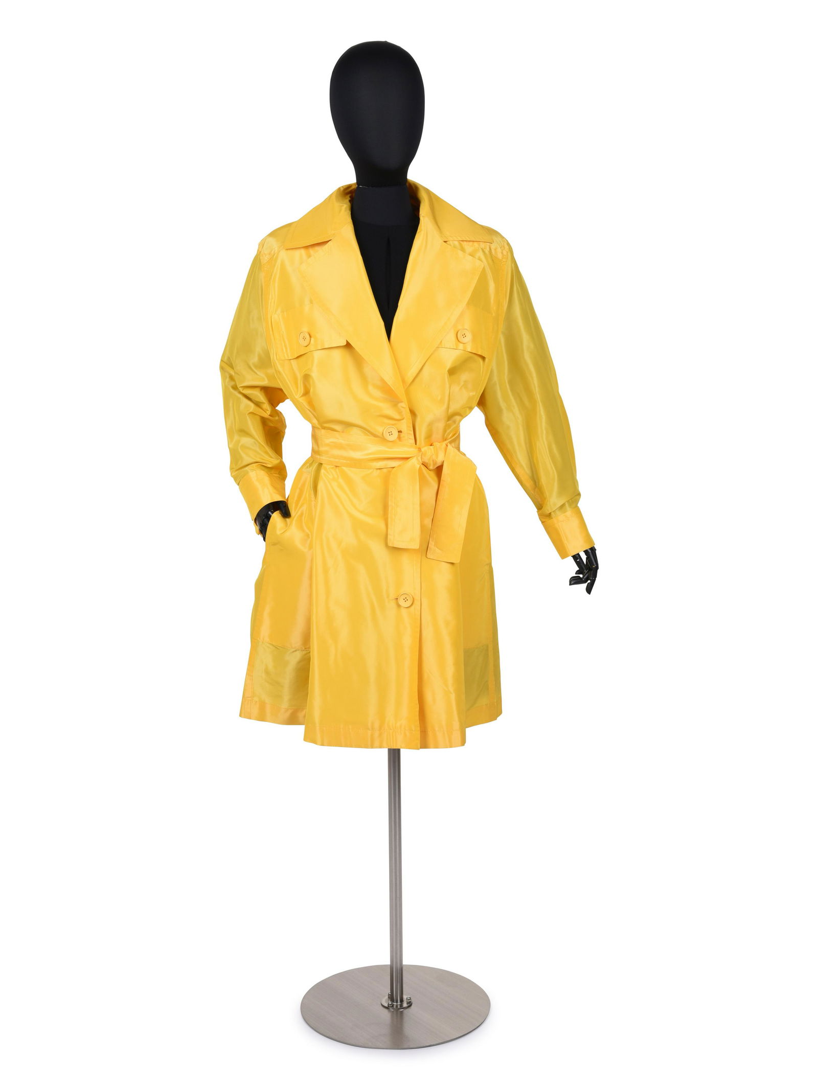 Nina Ricci Taffeta Belted Trench Coat, 1980s   (1 of 4)