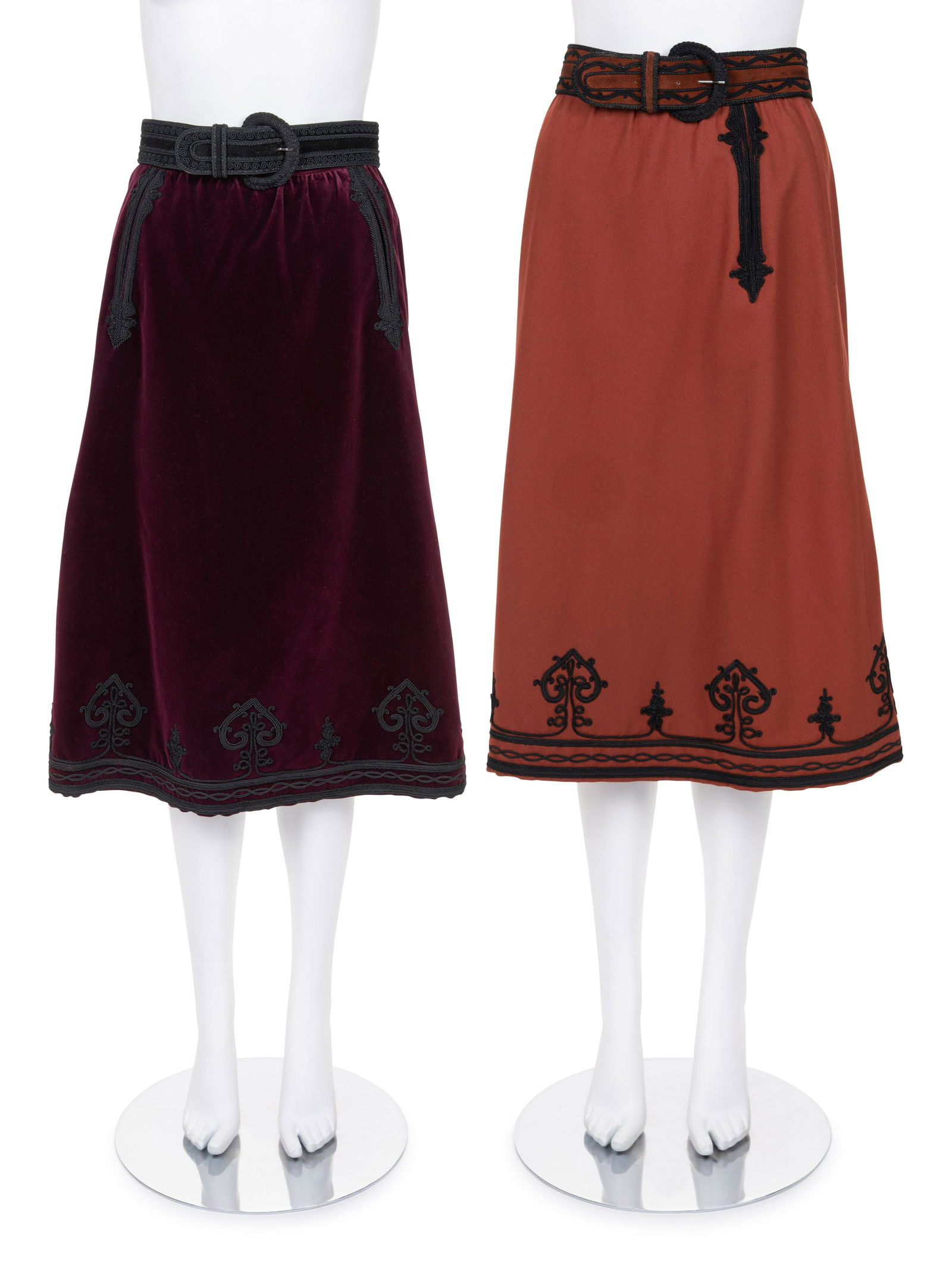 Two Yves Saint Laurent Rive Gauche Skirts with Belts, (1 of 5)