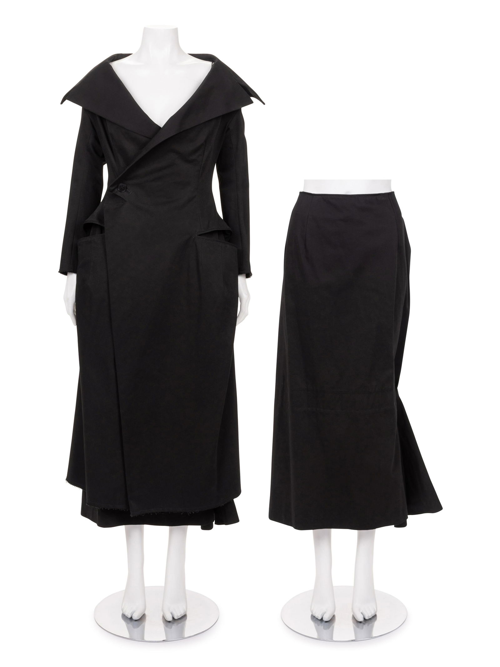Two Yohji Yamamoto Pieces: One Coat and One Skirt, (1 of 5)