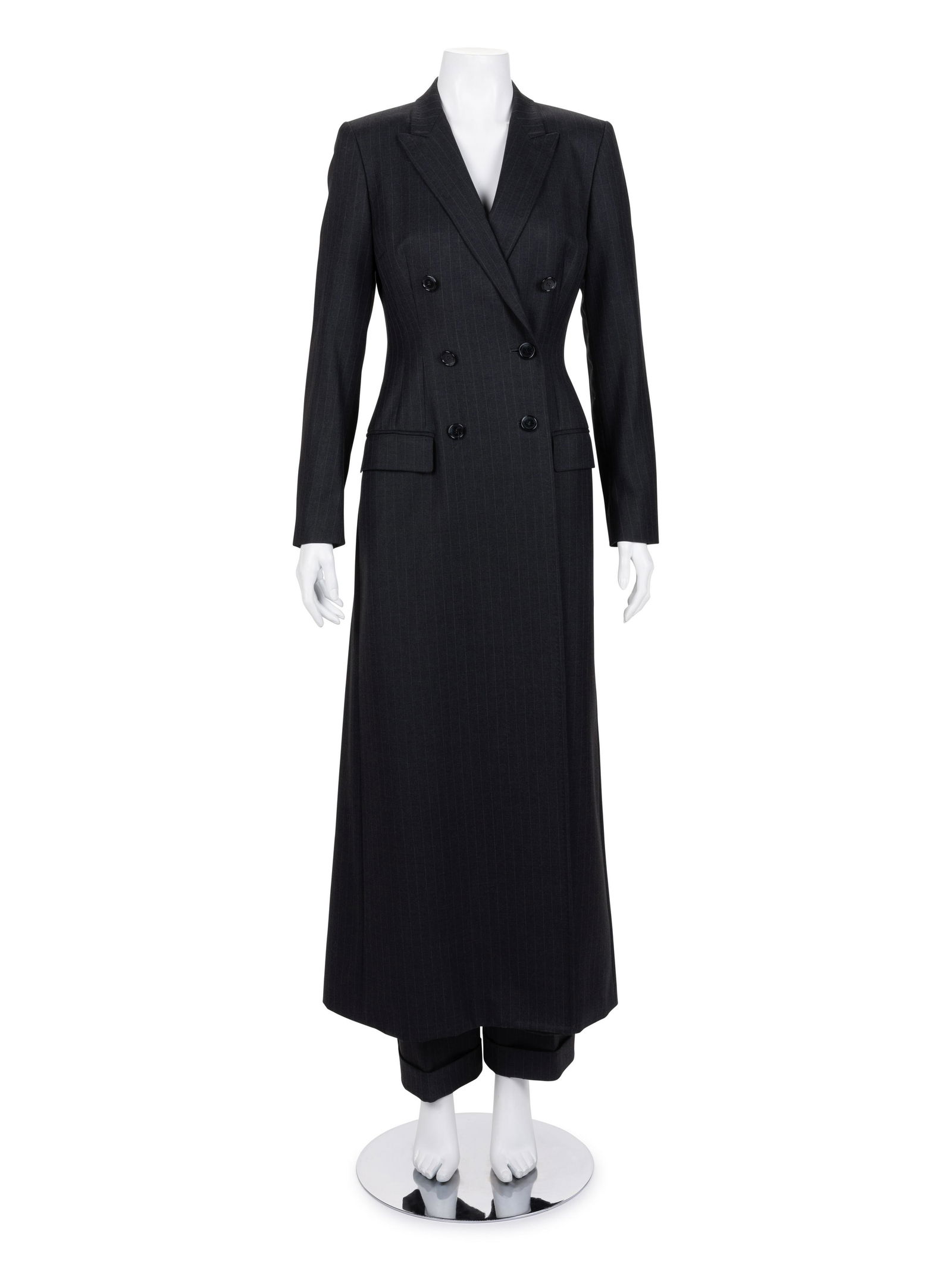 Dolce & Gabbana Pinstripe Long Coat and Pants Ensemble, (1 of 5)