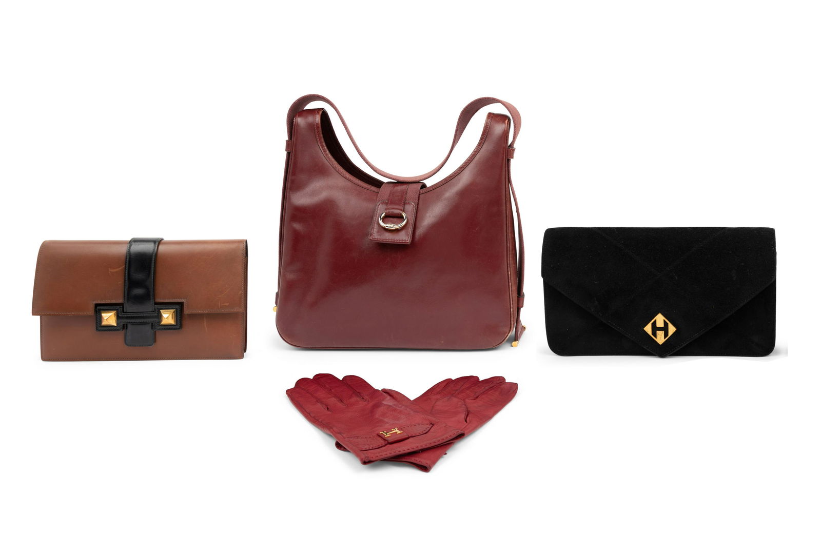 Four Hermes Items: Three Bags and One Pair of Gloves, (1 of 12)