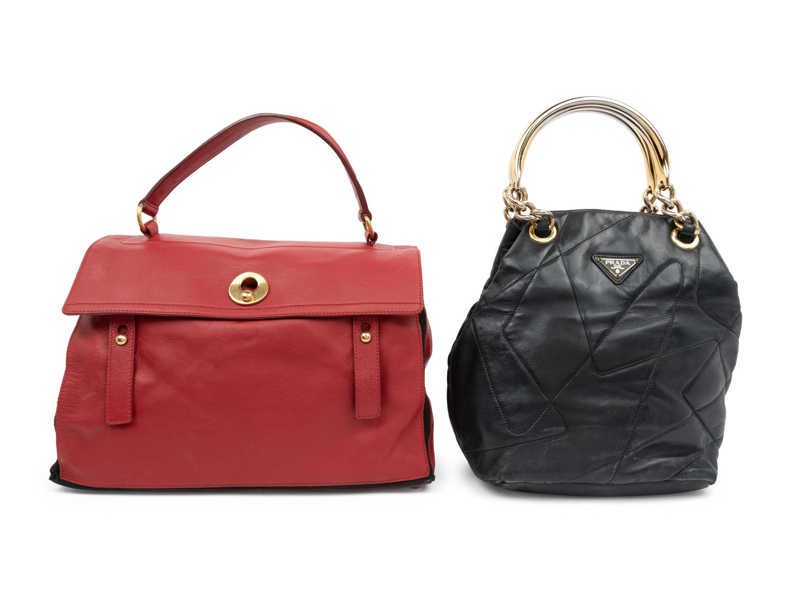 Two Designer Leather Bags: One Yves Saint Laurent and (1 of 4)