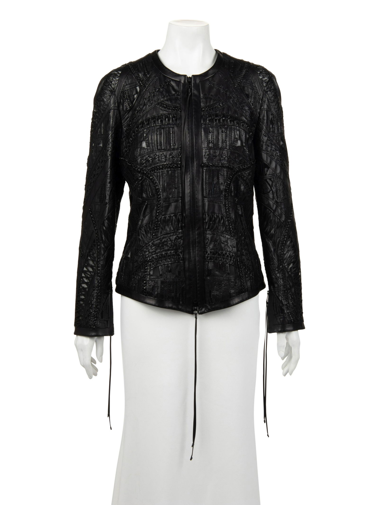 Ralph Rucci Cut and Embroidered Leather Jacket (1 of 6)