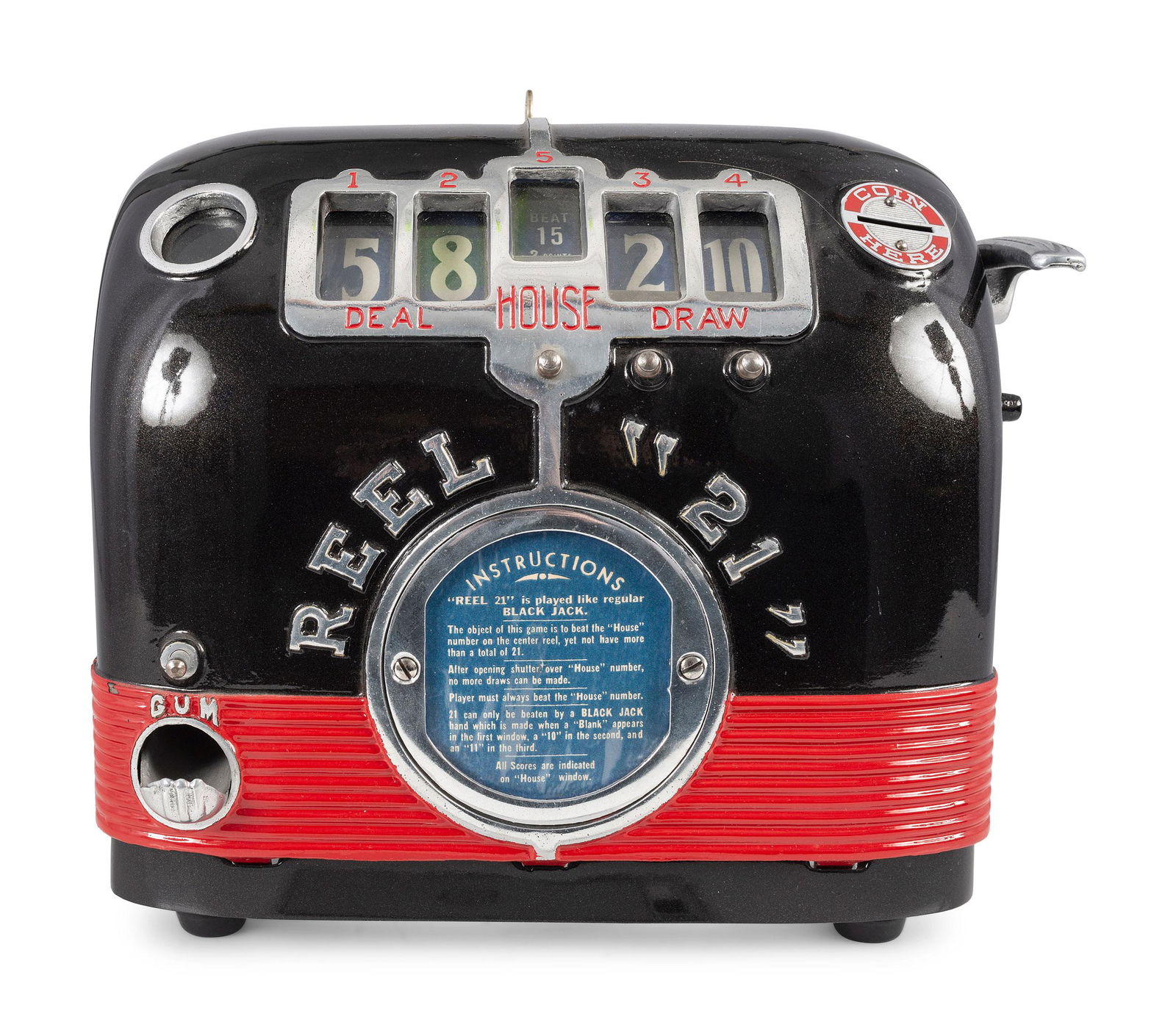 A Reel "21" Coin Operated Black Jack Trade Simulator (1 of 7)