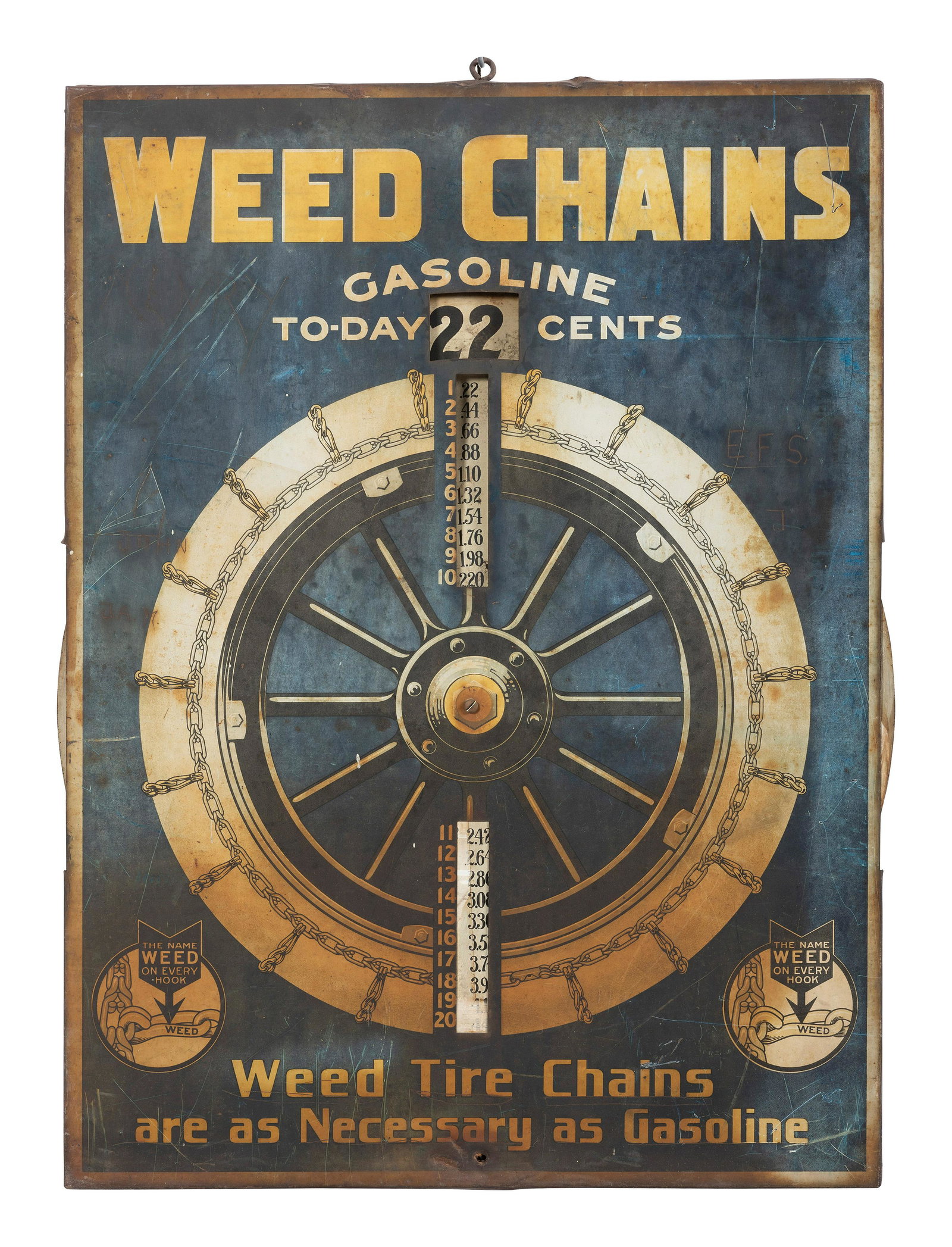A Tin Lithograph Weed Chains Service Station Display (1 of 2)