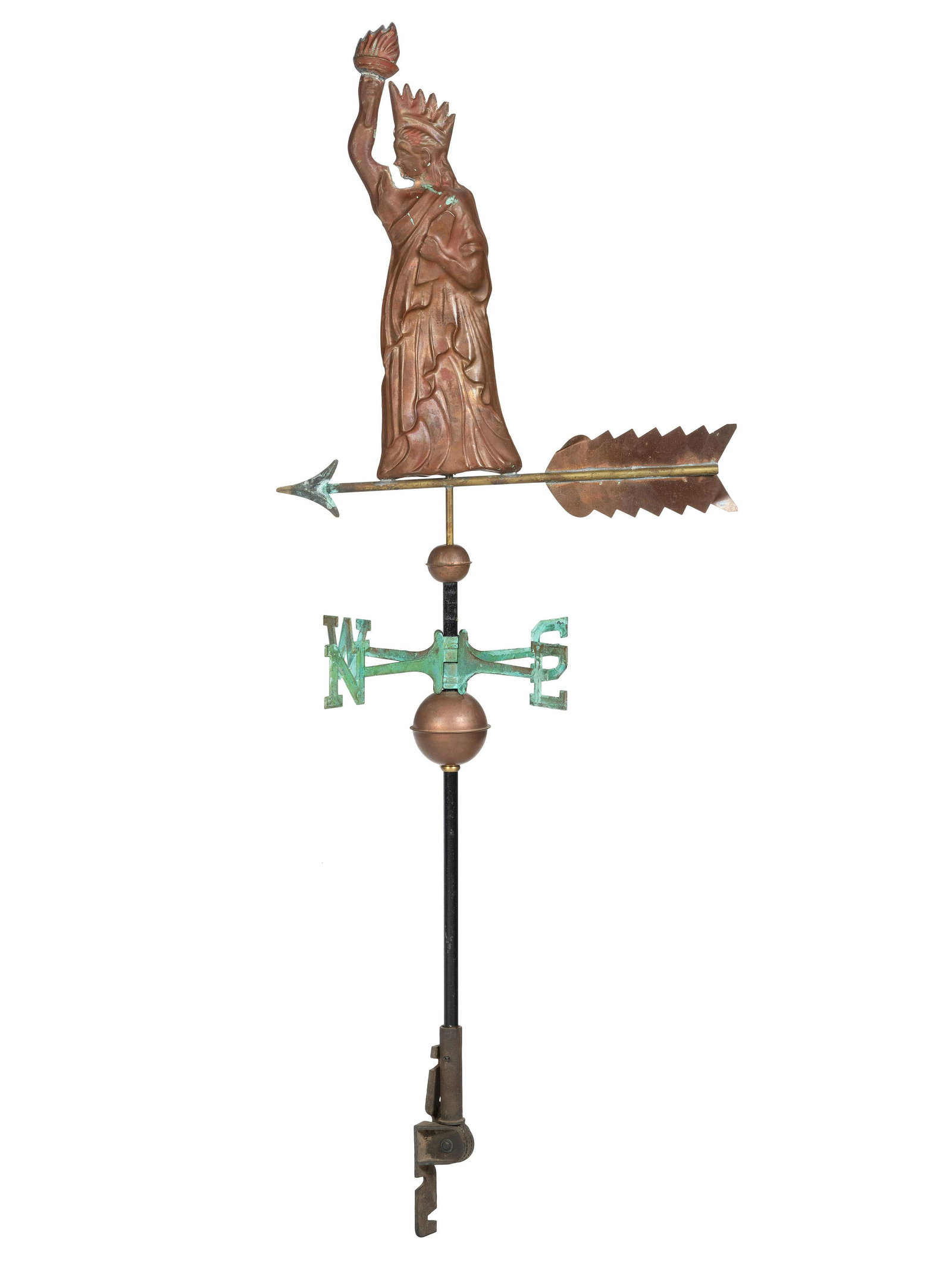 A Molded Copper Statue of Liberty Weathervane (1 of 3)