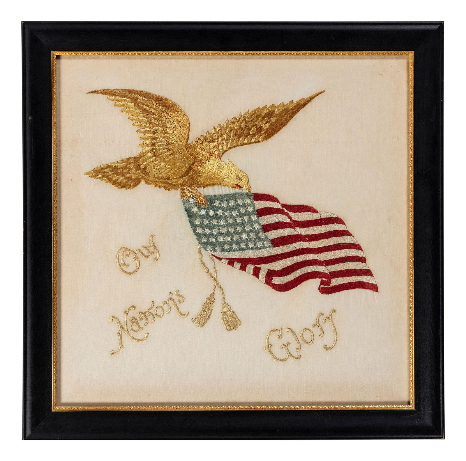 A Japanese Export Metallic Thread Embroidered (1 of 2)