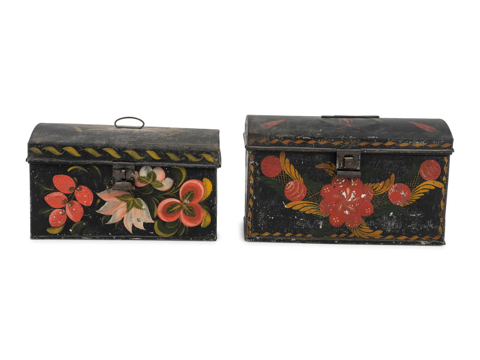 Two Polychrome and Stenciled Toleware Boxes (1 of 5)