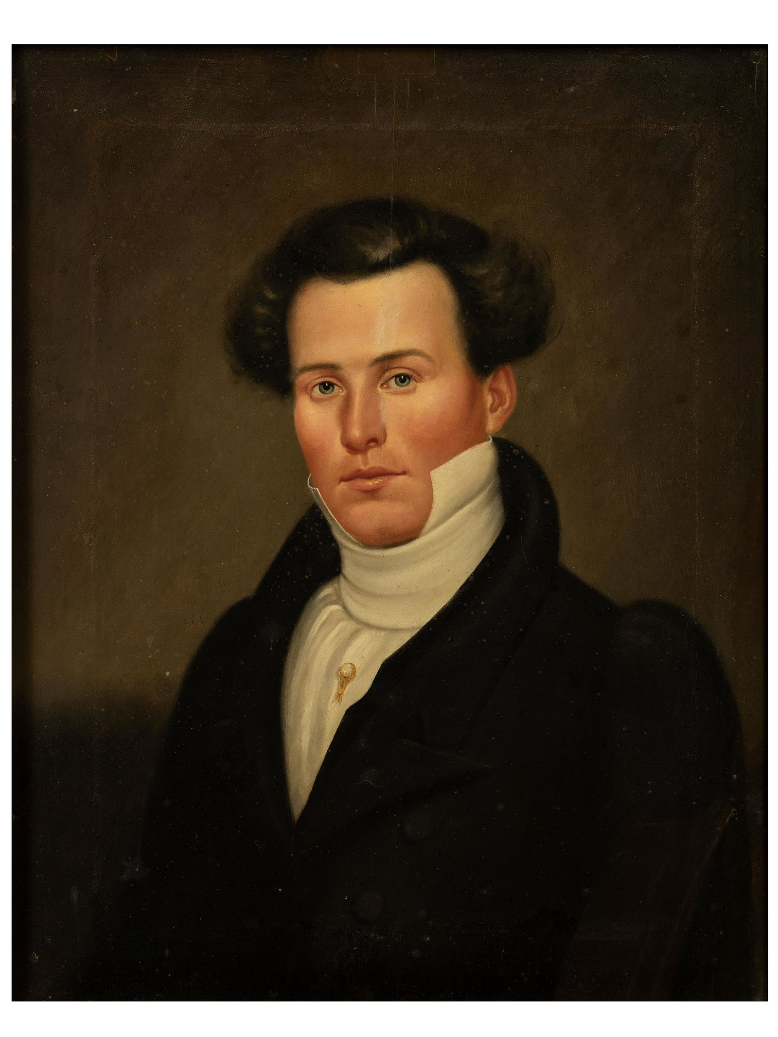 American School, 19th Century: American School, 19th Century Portrait of Dr. Oren Goodrich oil on panel 24 3/4 x 19 1/2 inches (sight).