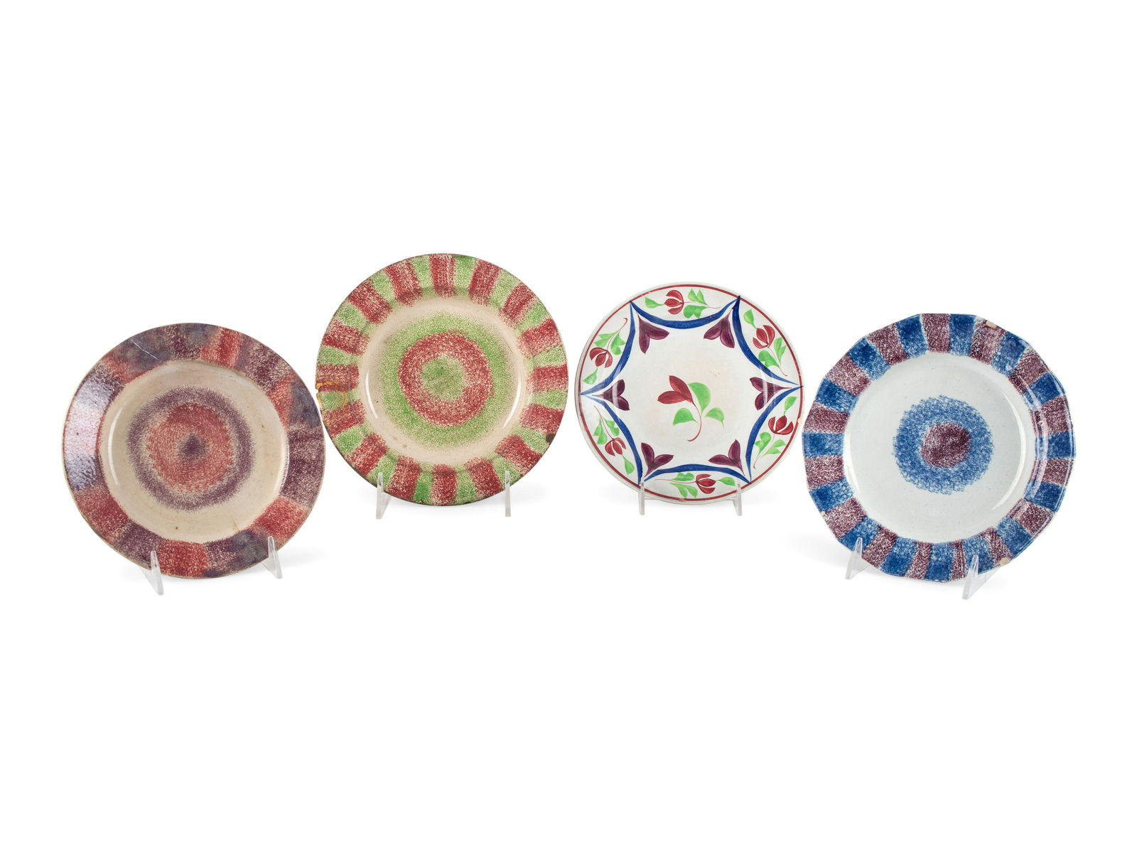 Four Spatterware Plates (1 of 3)