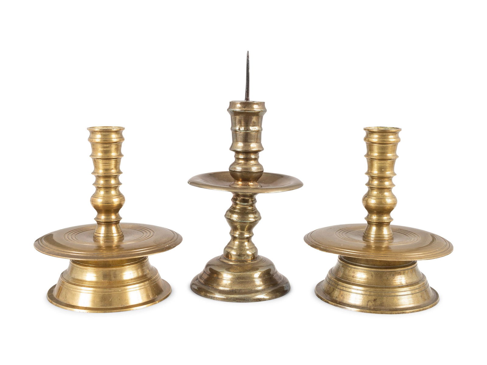Three Continental Cast Brass Heemskirk Candlesticks (1 of 2)