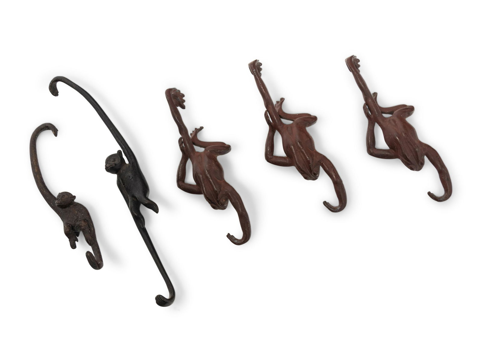 Six Japanese Bronze Animal-Form Hooks Length of longest 8 in., 20.5 cm. (1 of 5)
