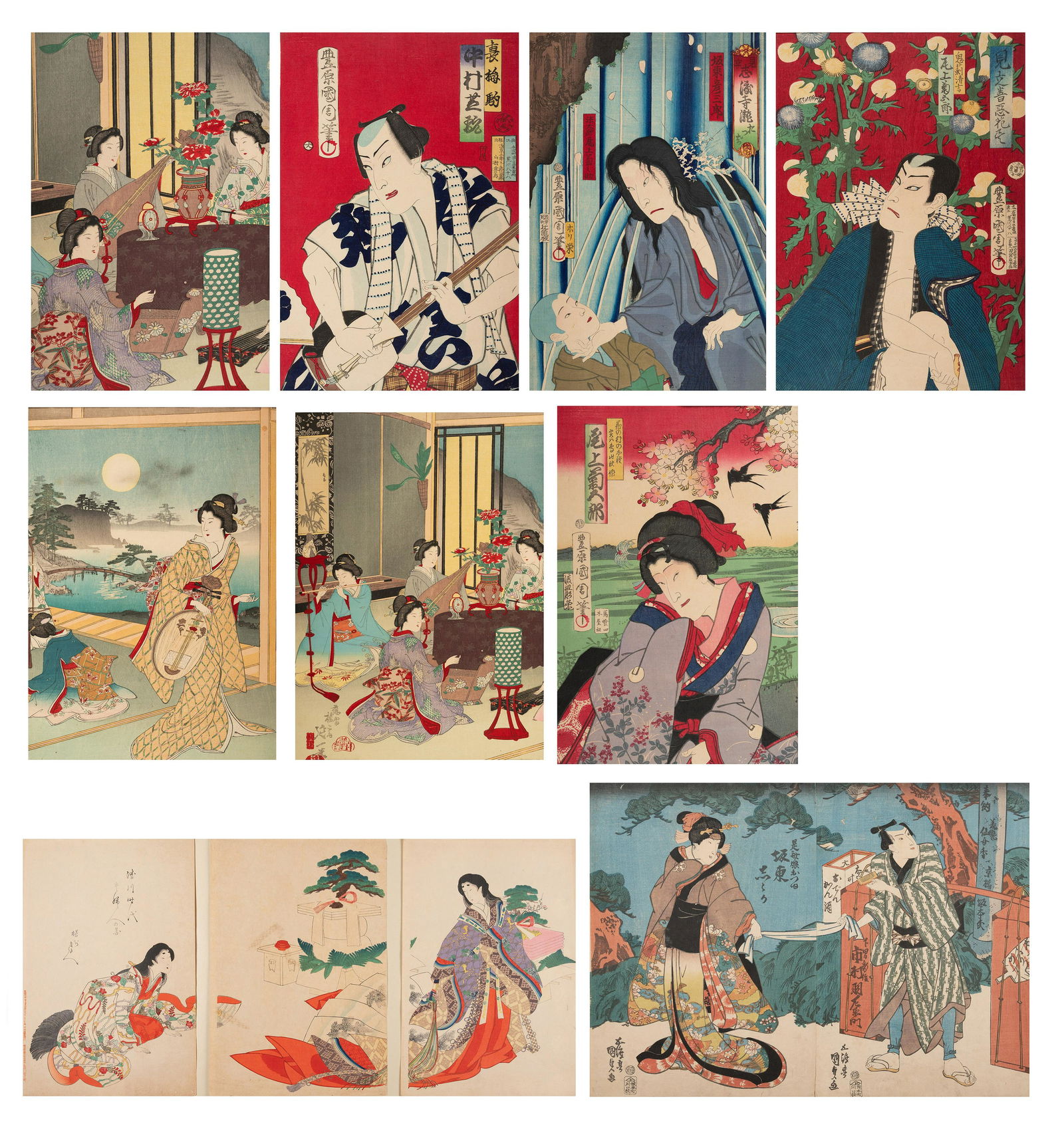 Toyohara Kunichika (1835-1900), Utagawa Kunisada (1786-1865), Yōsai Nobukazu (1872-1944) and (1 of 19)