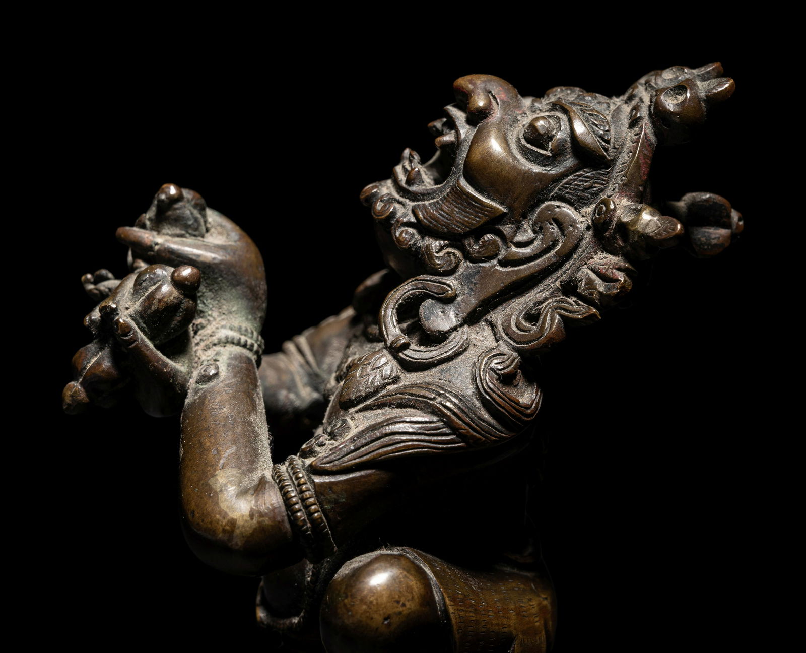 A Tibetan Bronze Figure of Vajradaka Height 4 in., 10.2 cm. (1 of 8)
