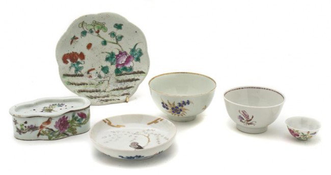 A Collection of Asian Ceramic Articles, Diameter o: A Collection of Asian Ceramic Articles, comprising saucers, bowls and others; 14 items total. Diameter of largest 6 3/8 inches. Property from the William H. Moore Trust, Hobe Sound, Florida