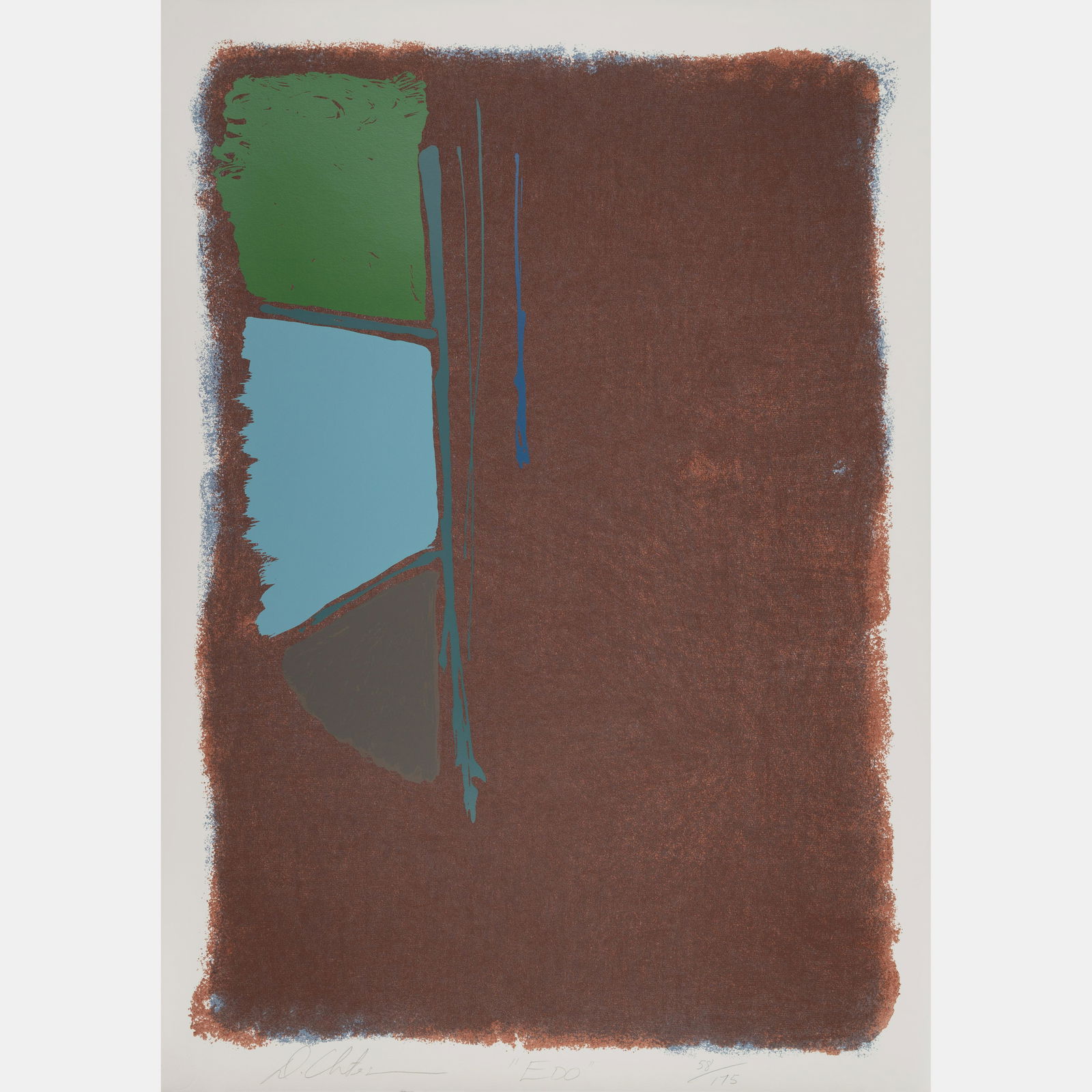 Dan Christensen (American, 1942-2007) Edo, 1980: Dan Christensen (American, 1942-2007) Edo, 1980 screenprint signed, titled, and numbered 58/175 in pencil 38 1/2 x 27 1/2 inches. Deaccessioned from the Boca Raton Museum of Art to benefit the Acquisi