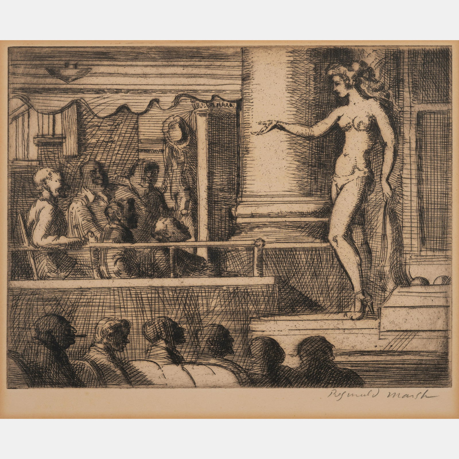 Reginald Marsh (American, 1898-1954) Striptease in New Jersey, 1951 (1 of 5)