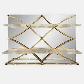 Charles Hollis Jones (American, b. 1945) Treillage Mirrored Wall Shelf CHJ Design Studio, USA (1 of 2)