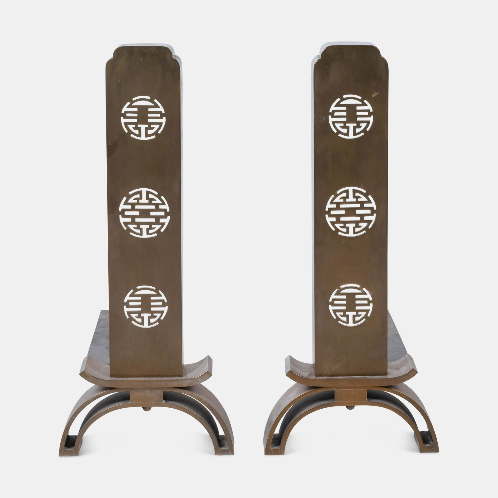 Modernist Mid 20th Century Chinoiserie Andirons (1 of 5)