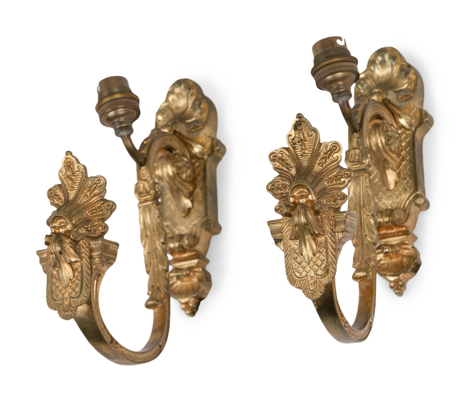 A Pair of French Gilt Bronze Single-Light Sconces (1 of 3)