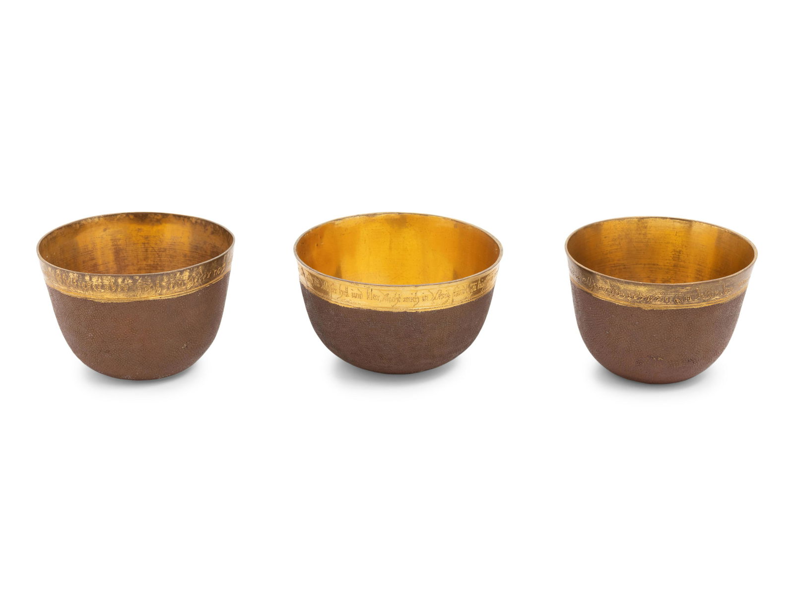 A Group of Three Continental Gilt Metal Herrengrund Cups (1 of 3)