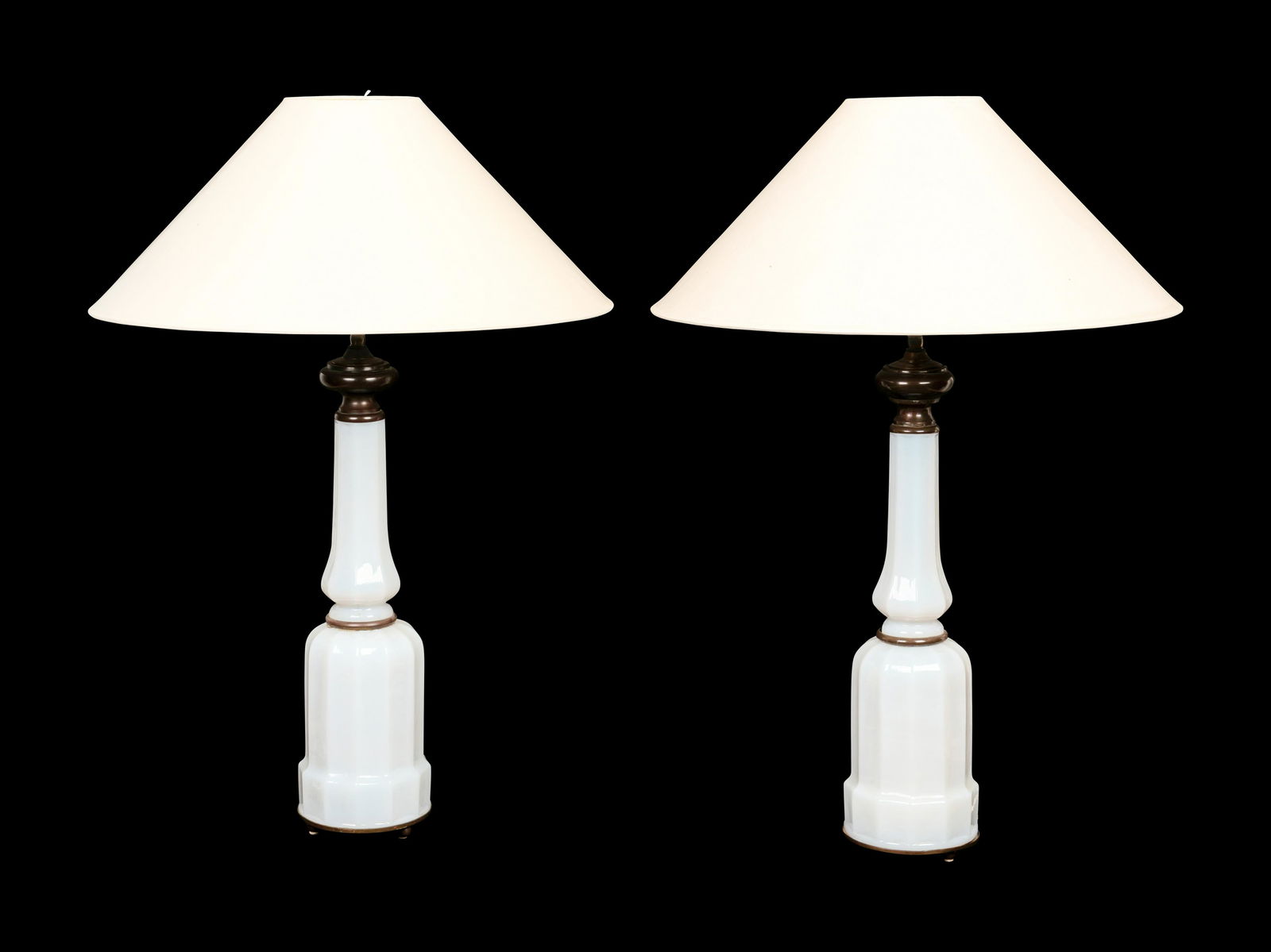A Pair of Opaline Glass Lamps (1 of 5)