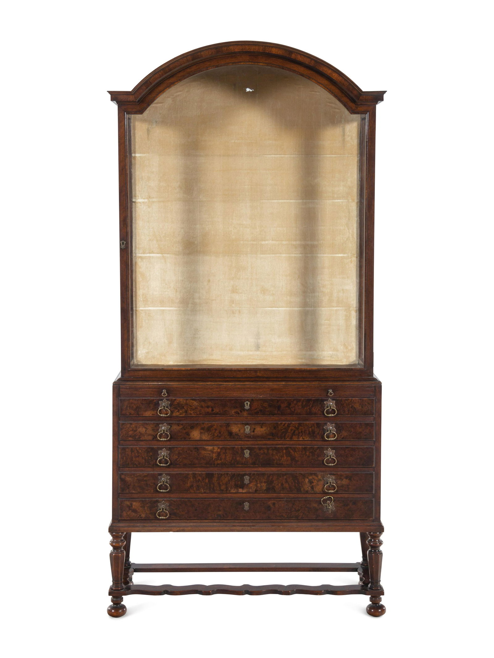 A William and Mary Style Walnut Vitrine and Collector's Cabinet (1 of 2)