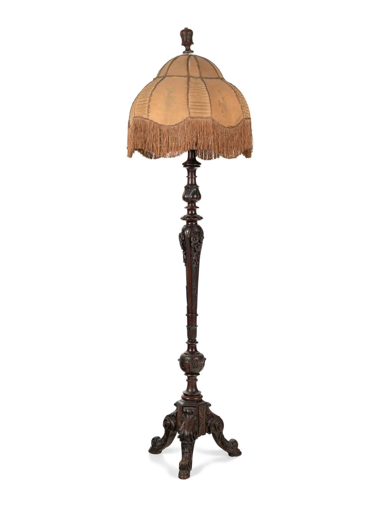 An American Carved Mahogany Floor Lamp (1 of 5)